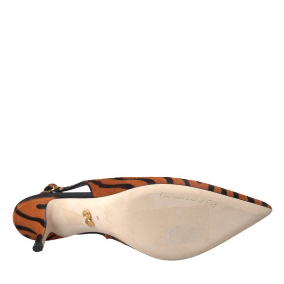 Dolce & Gabbana Black Orange Zebra Leather Slingbacks Shoes EU36 NWT - Picture 5 of 6